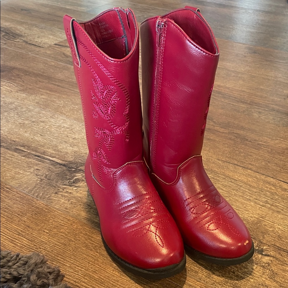 Kenzie Girl Red Western Style Cowgirl Boots
